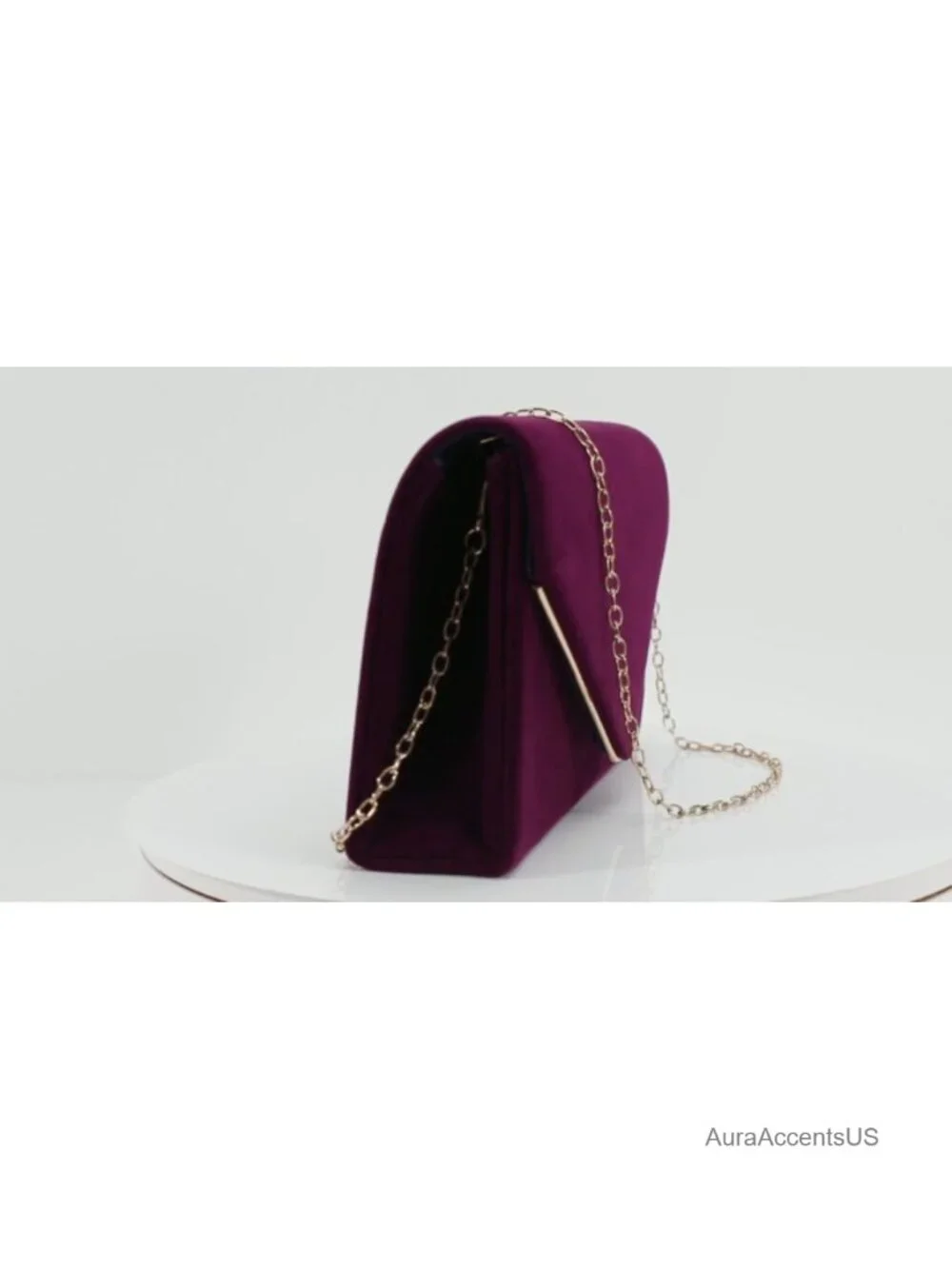 Suede Envelope Clutch with Detachable Chain Crossbody Handbag Party Prom